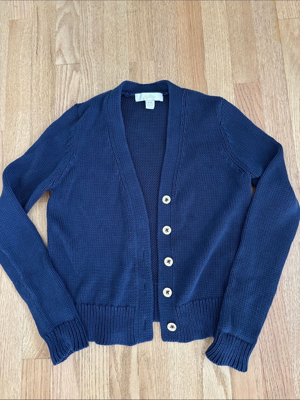 Lilly Pulitzer Tippery Cotton Cardigan XXS True Navy